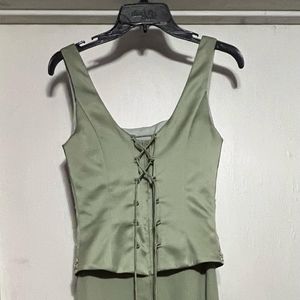 Olive green long dress